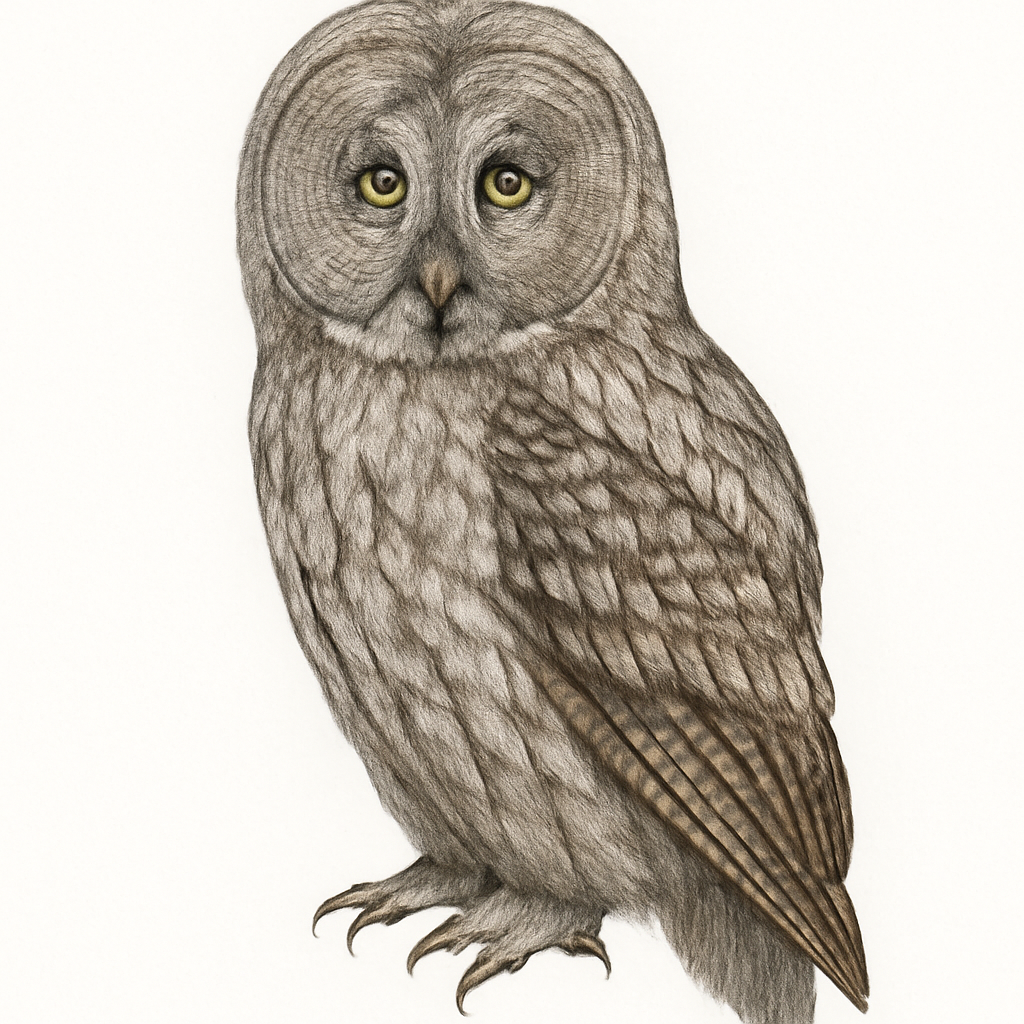 Illustrazione di Great Gray Owl