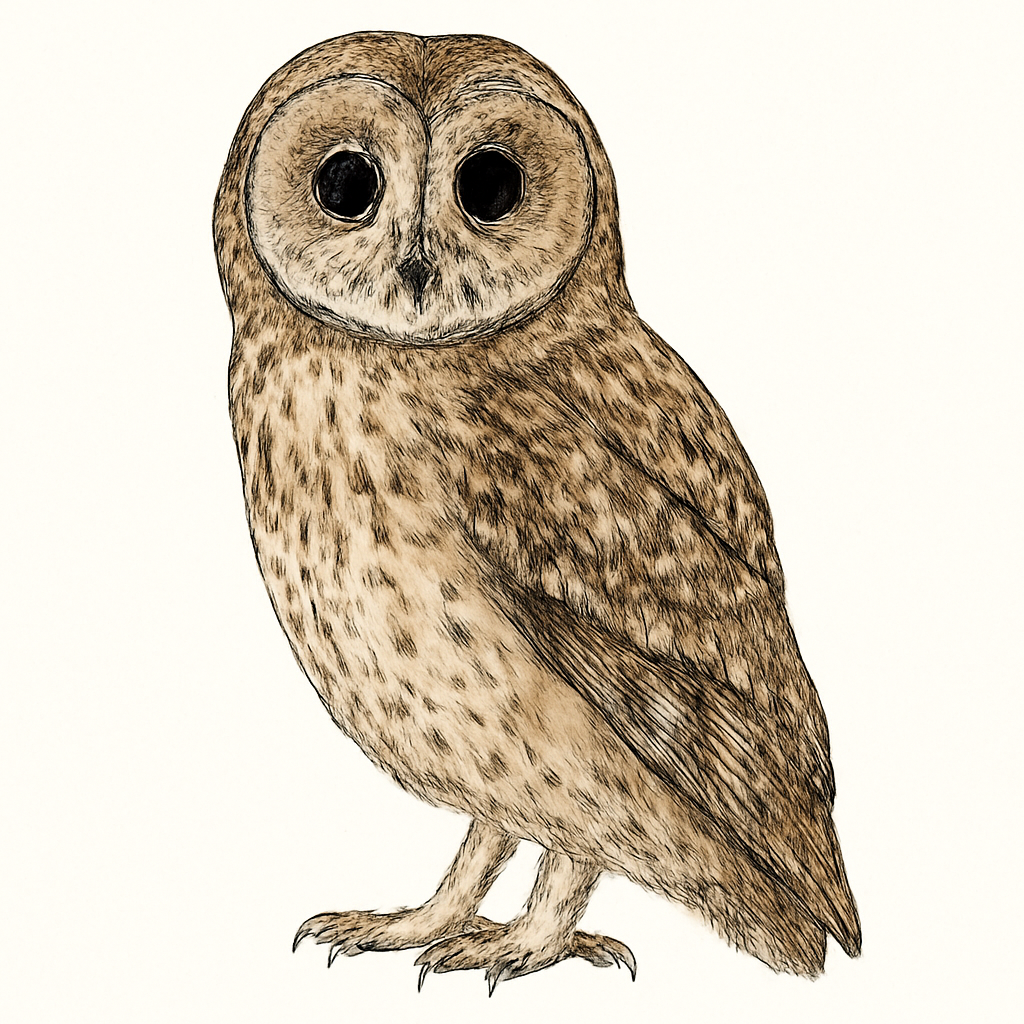 Ilustração de coruja-moura