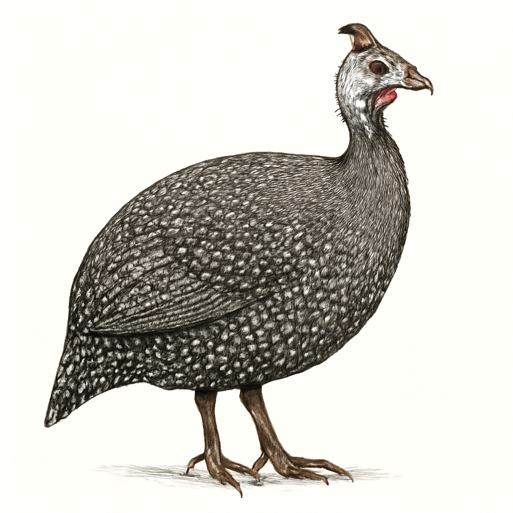 Helmeted Guineafowl illustration