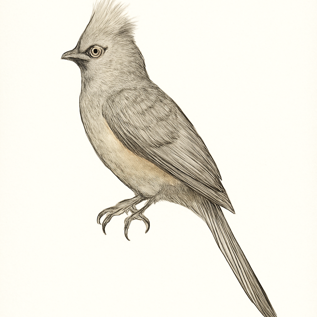 Illustration von Weißrücken-Mausvogel