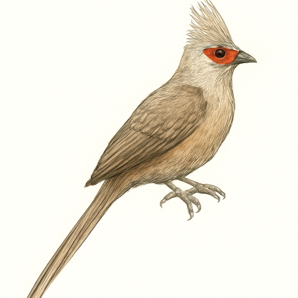 Ilustração de red-faced mousebird