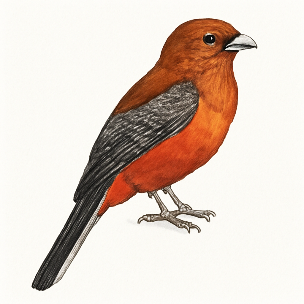 Illustration von Rosenschwanztrogon