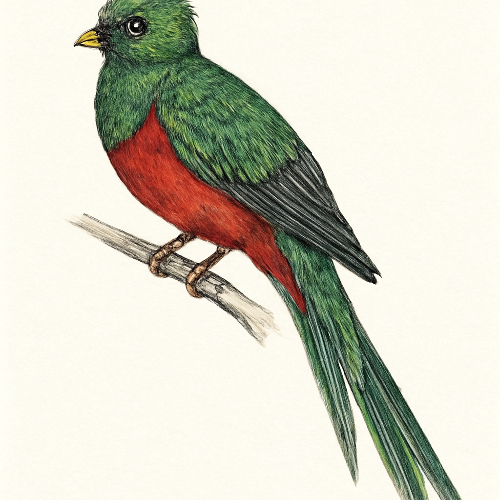Illustration de Quetzal pavonin