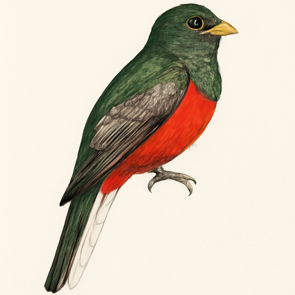 White-tailed Trogon illustration