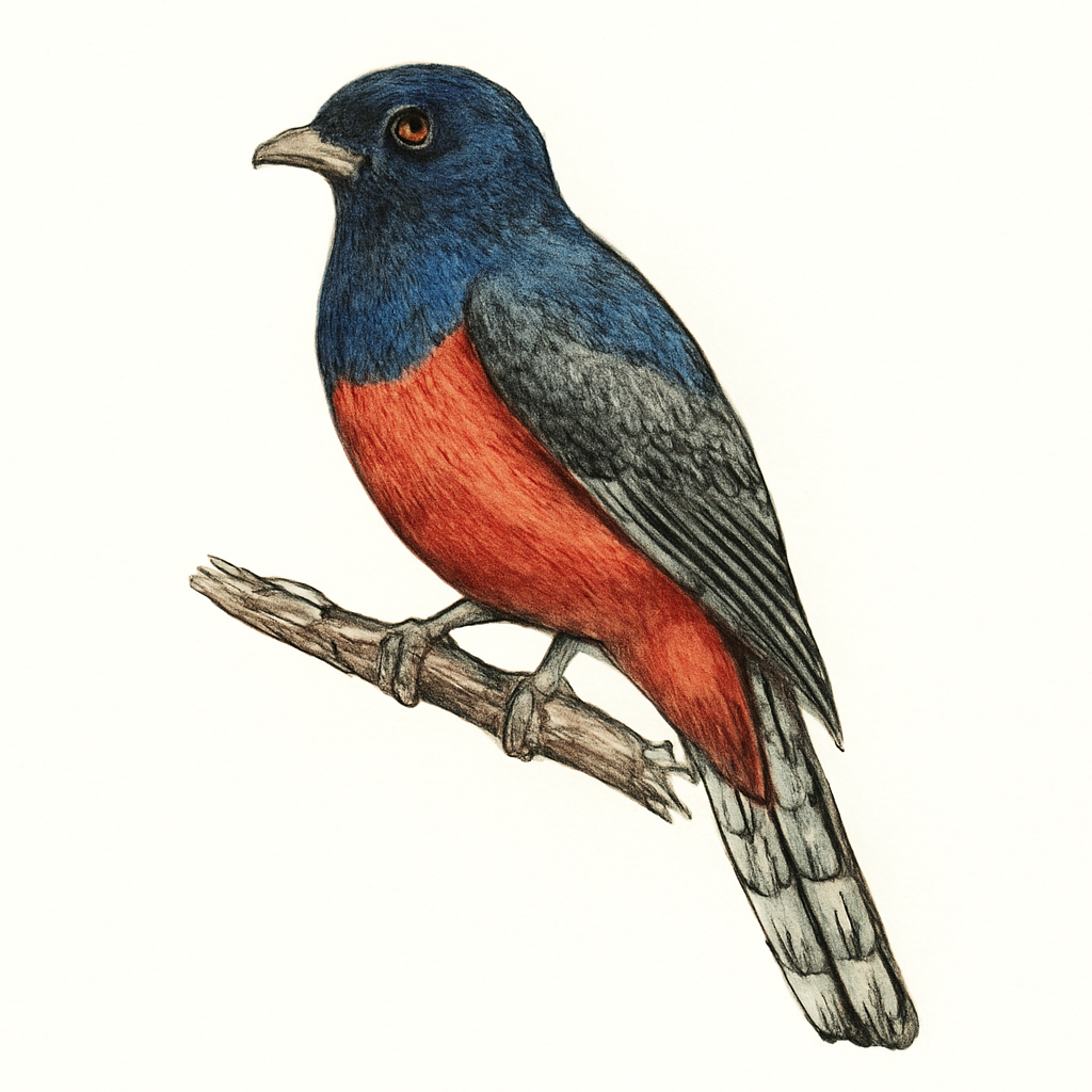 Baird's Trogon illustration