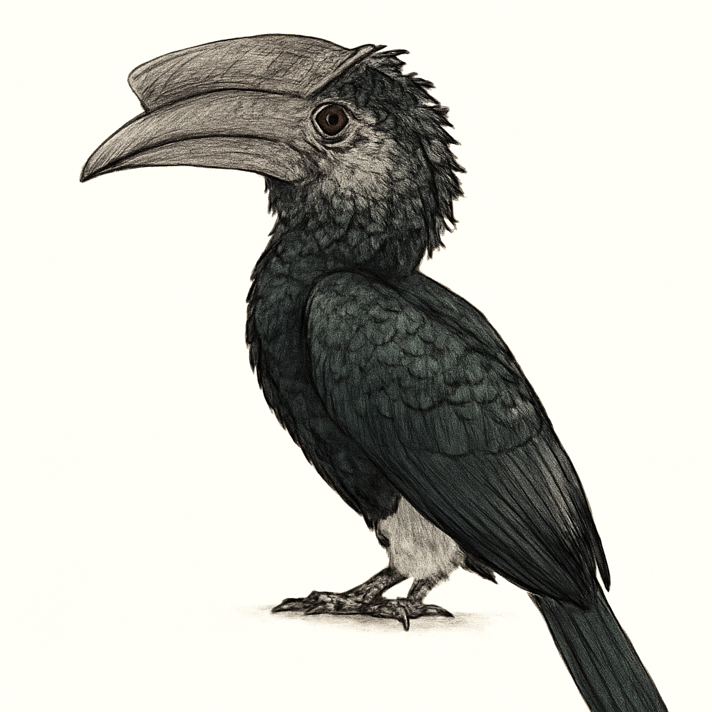 Illustrazione di Silvery-cheeked Hornbill