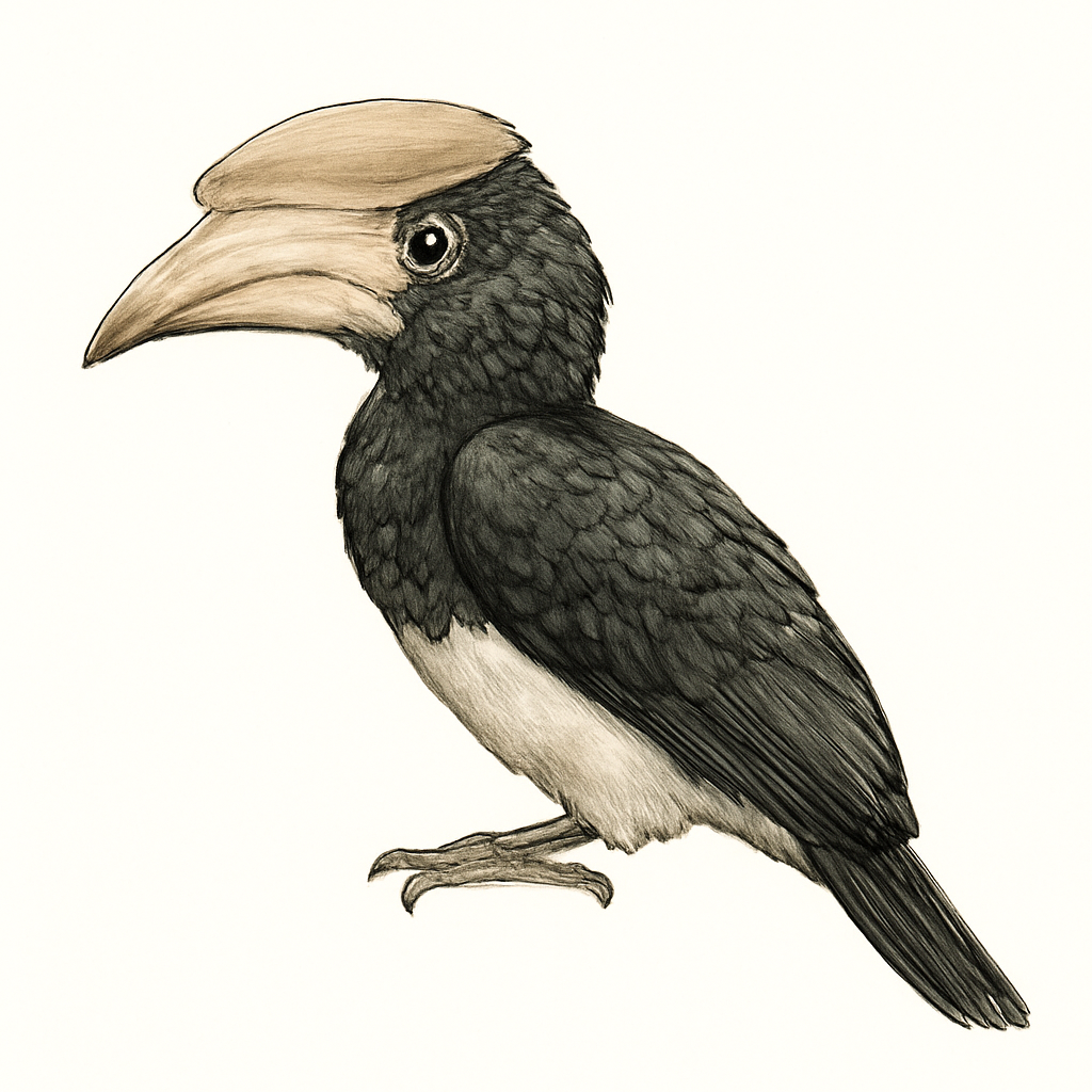 Illustration de Calao à joues grises