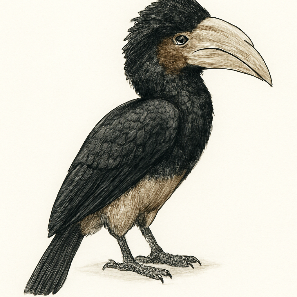Ilustração de brown-cheeked hornbill