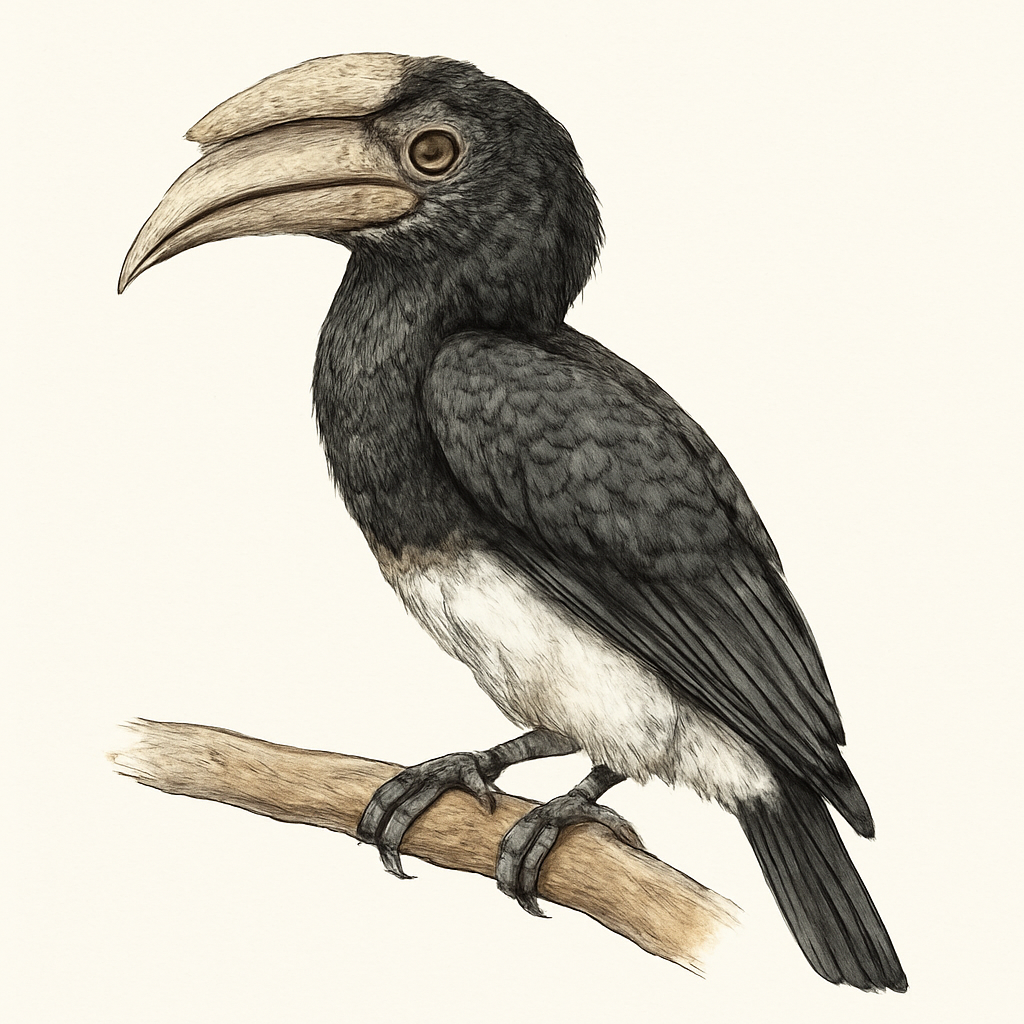 Ilustração de white-thighed hornbill
