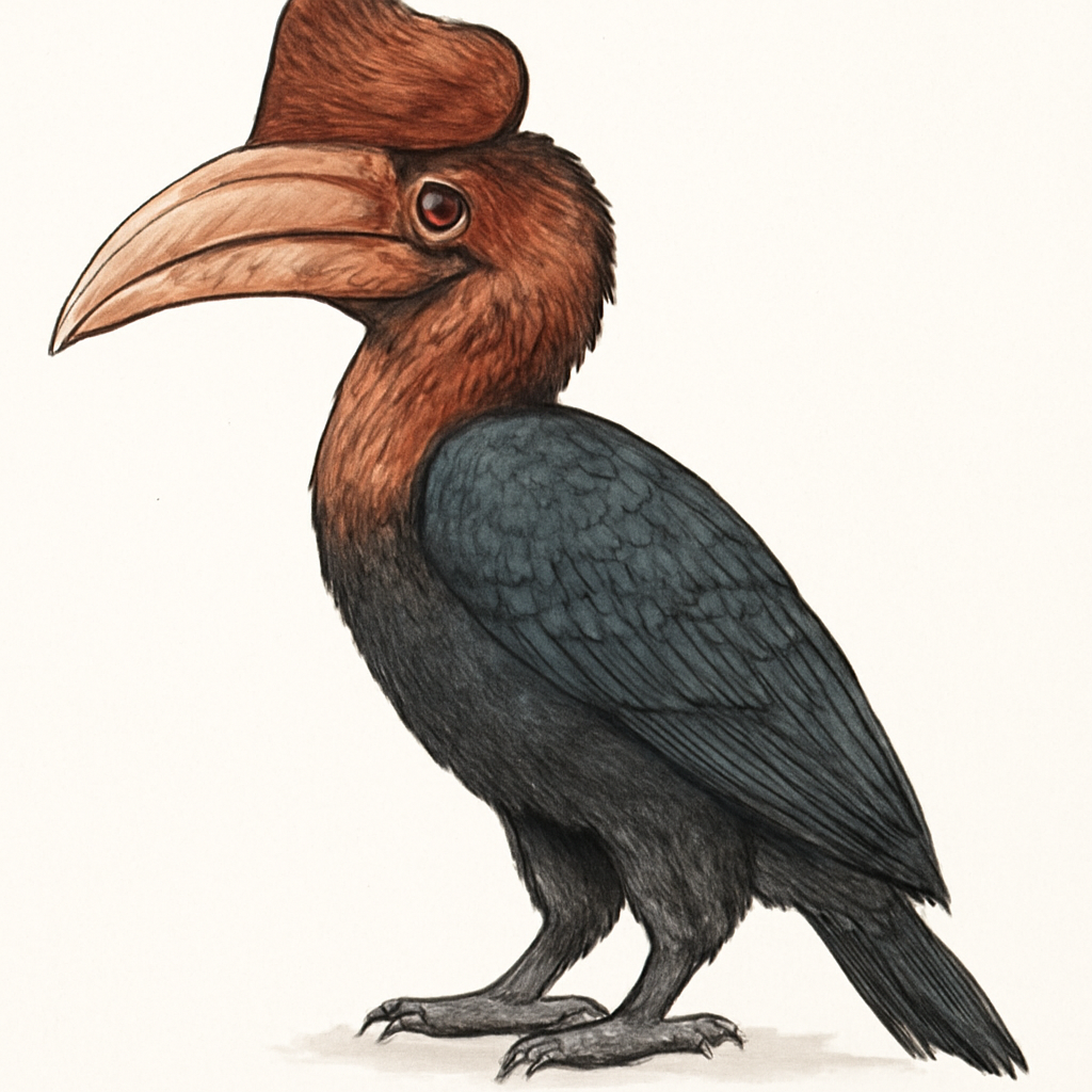 Illustration von Schildhornvogel