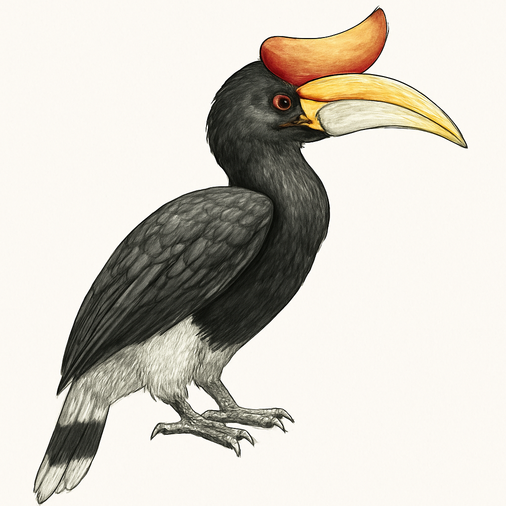 Illustration de Calao rhinocéros
