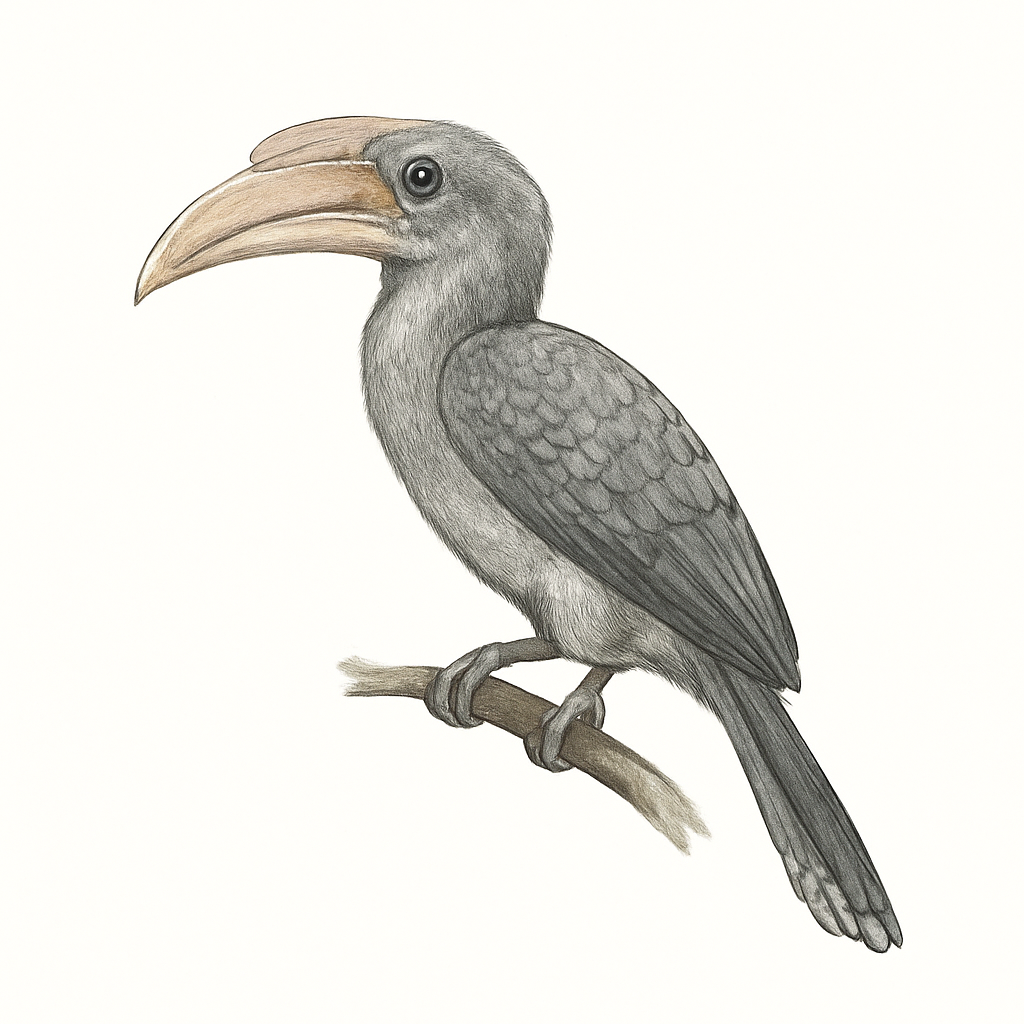 Illustration de Calao gris