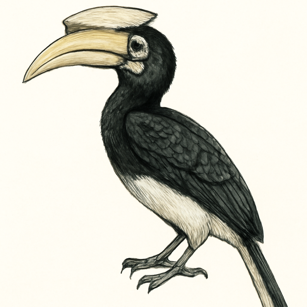 Illustratie van Indische neushoornvogel