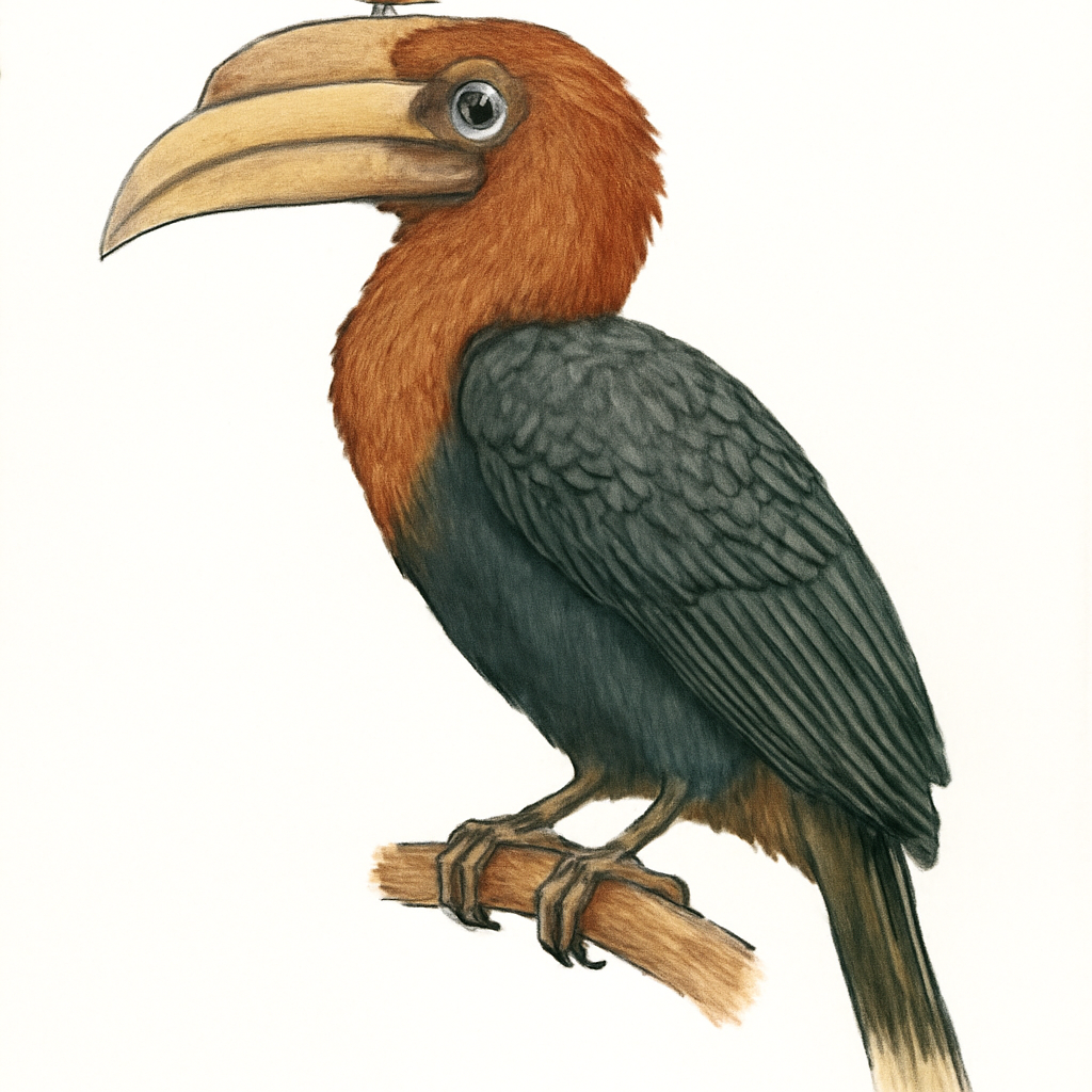 Ilustración de Cálao del Nepal