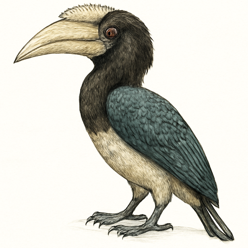 Narcondam Hornbill illustration