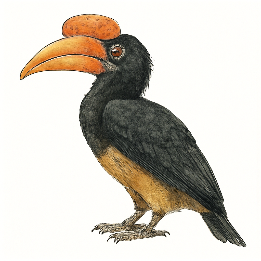 Ilustración de Cálao Arrugado