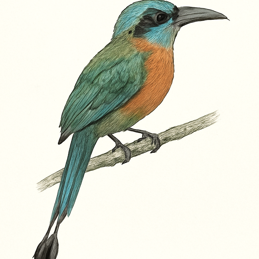 Illustrazione di Broad-billed Motmot