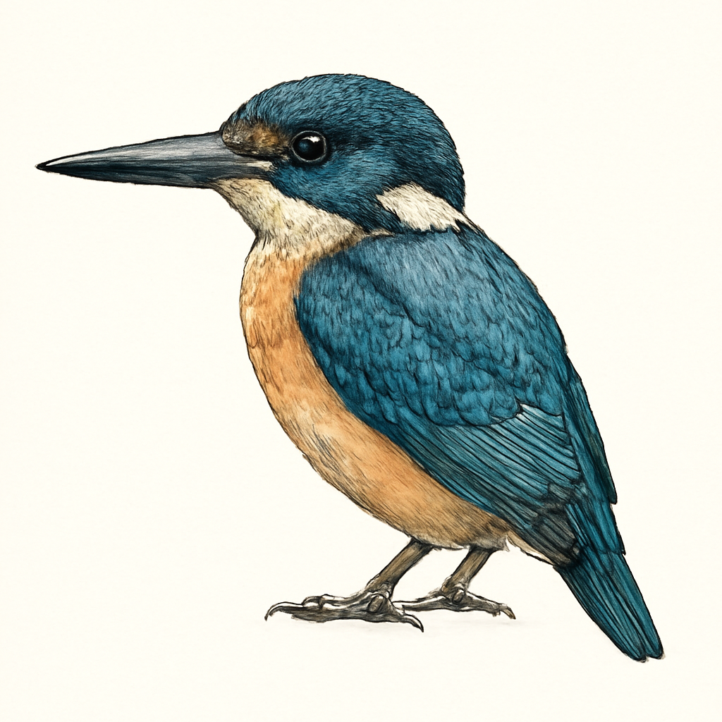 Illustration de Martin-pêcheur à demi-collier