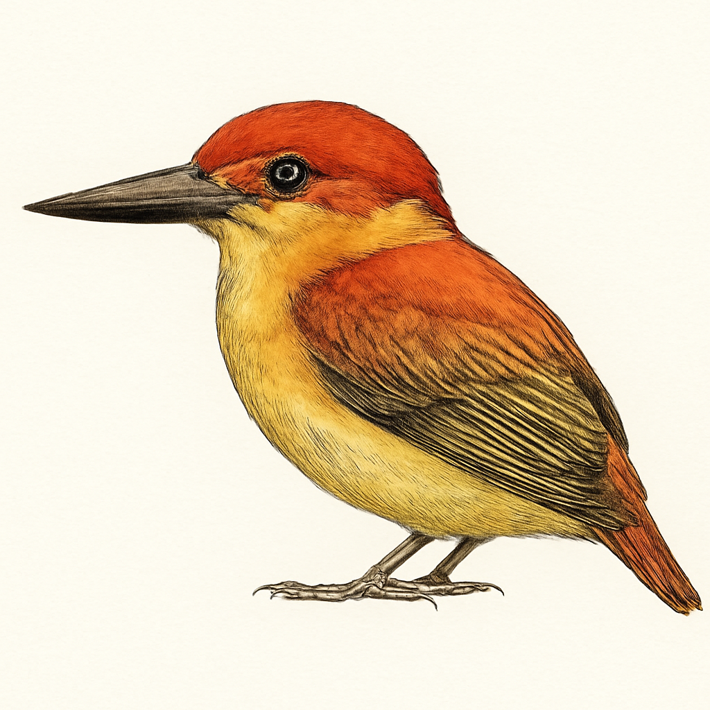 Ilustração de rufous-backed dwarf-kingfisher