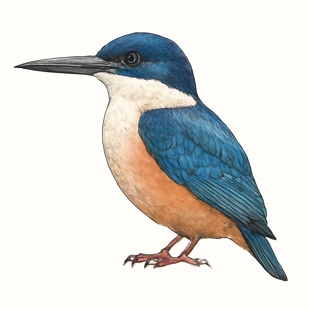 Illustratie van Witbuikijsvogel