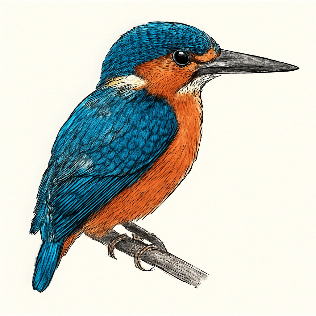 Illustratie van Bruinkopdwergijsvogel