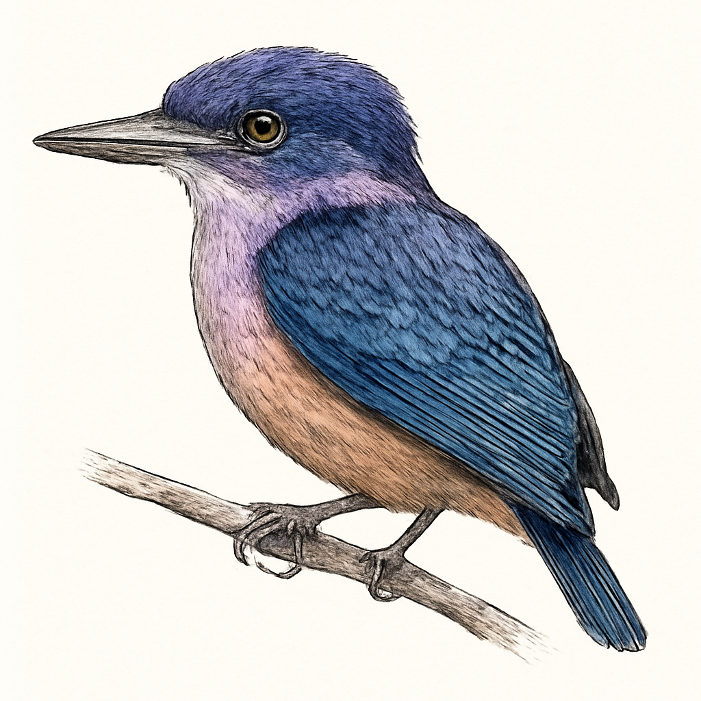 Illustratie van Blauwoorijsvogel