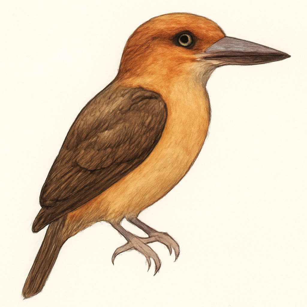 Illustrazione di Brown-winged Kingfisher
