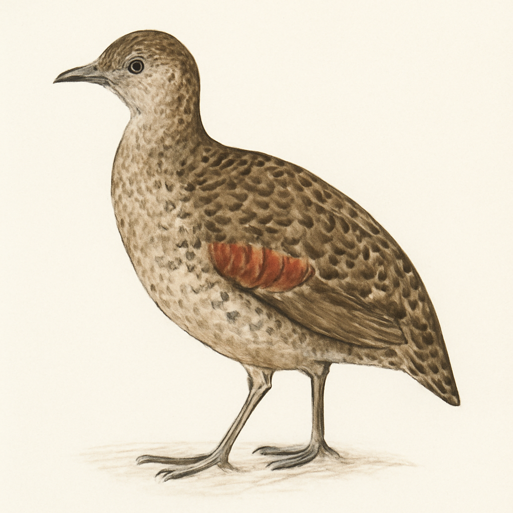 Illustration von Rotflügeltinamu