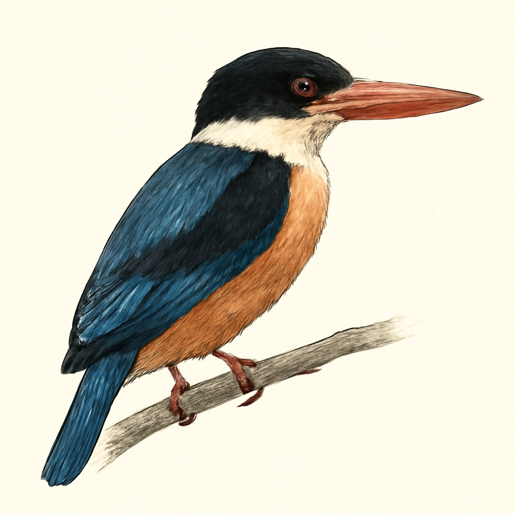 Black-capped Kingfisher illustration