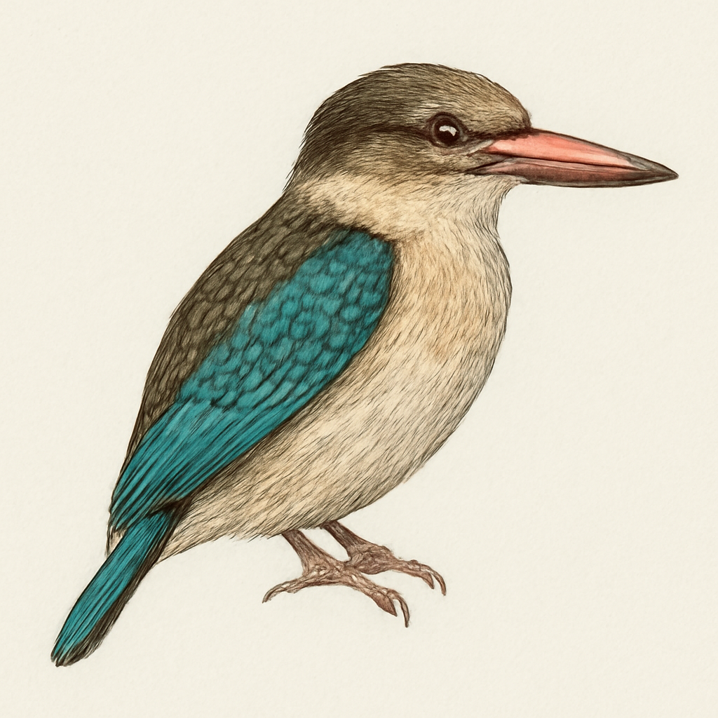 Ilustração de brown-hooded kingfisher