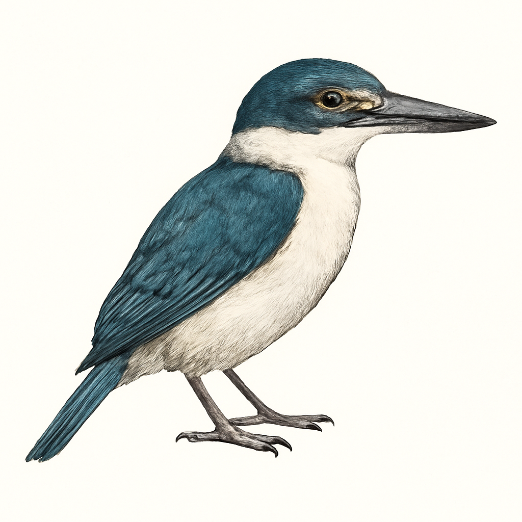 Collared Kingfisher illustration