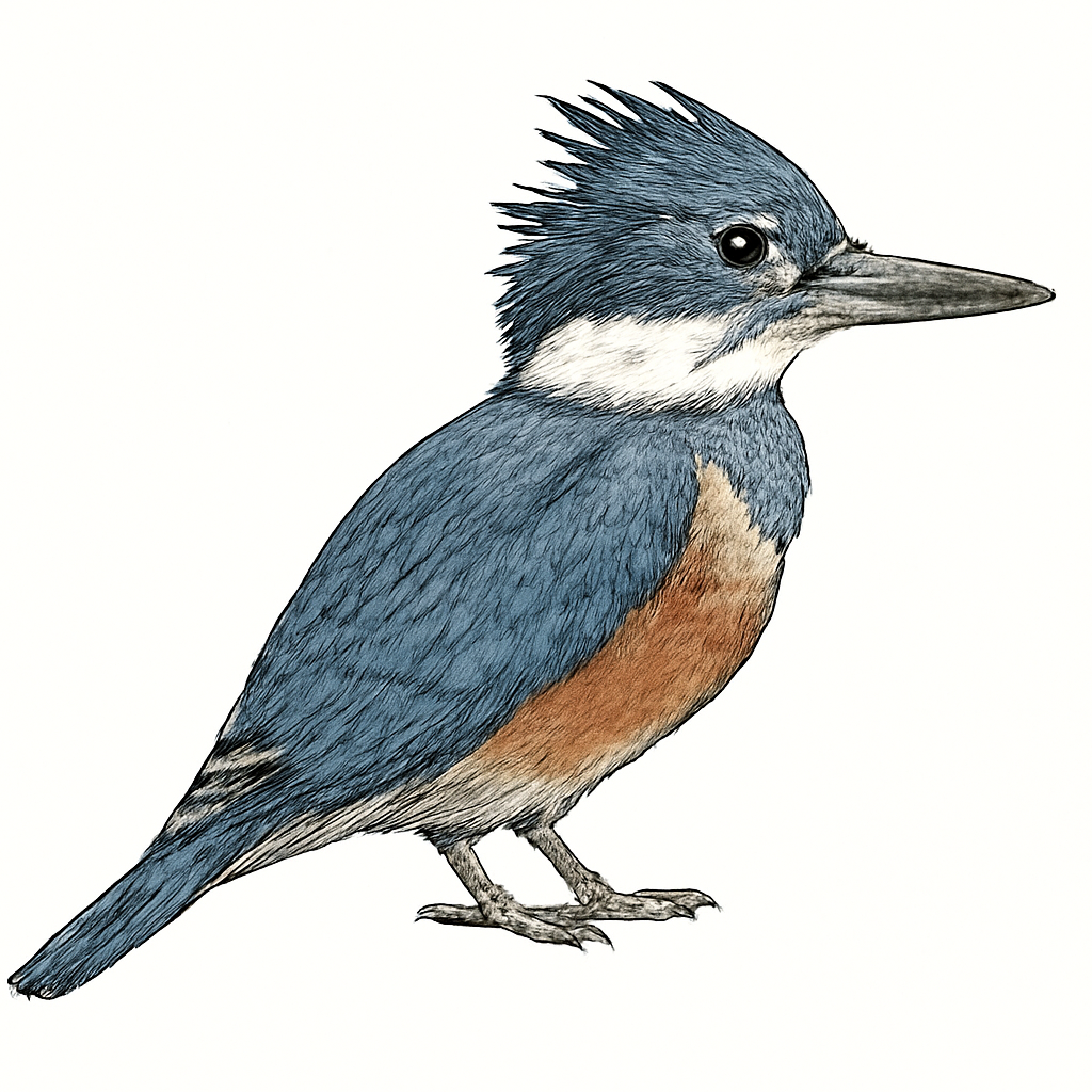Illustration de Martin-pêcheur à ventre roux