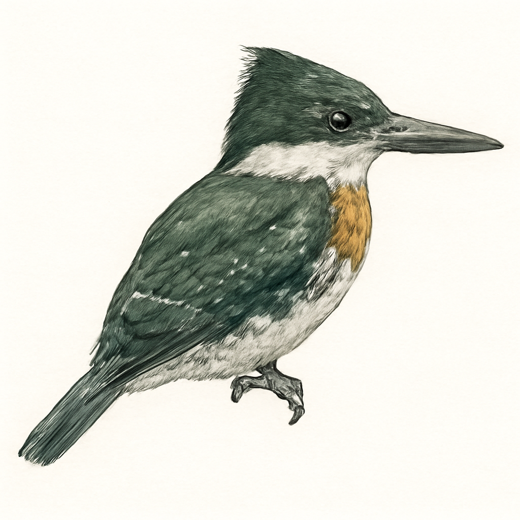Green Kingfisher illustration