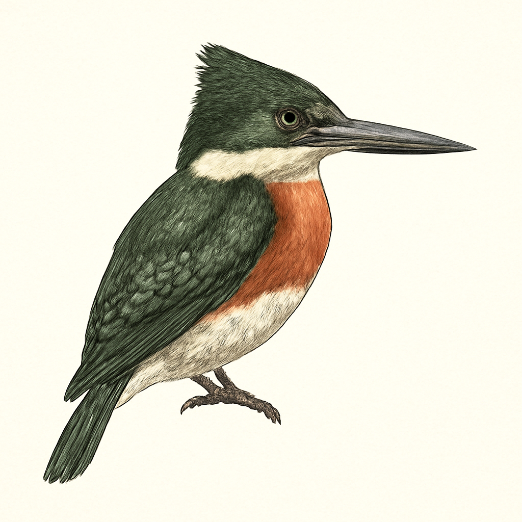 Illustratie van Groen-bruine ijsvogel