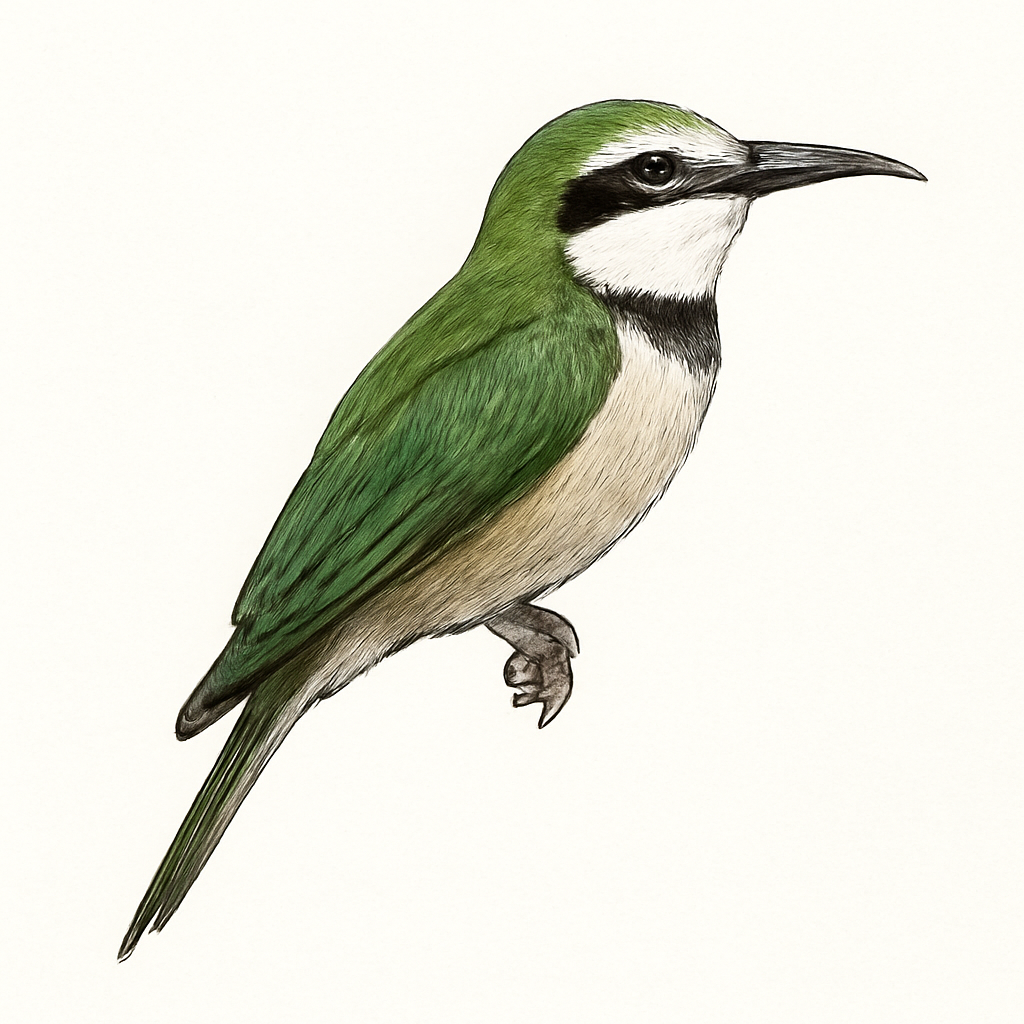 White-throated Bee-eater illustration