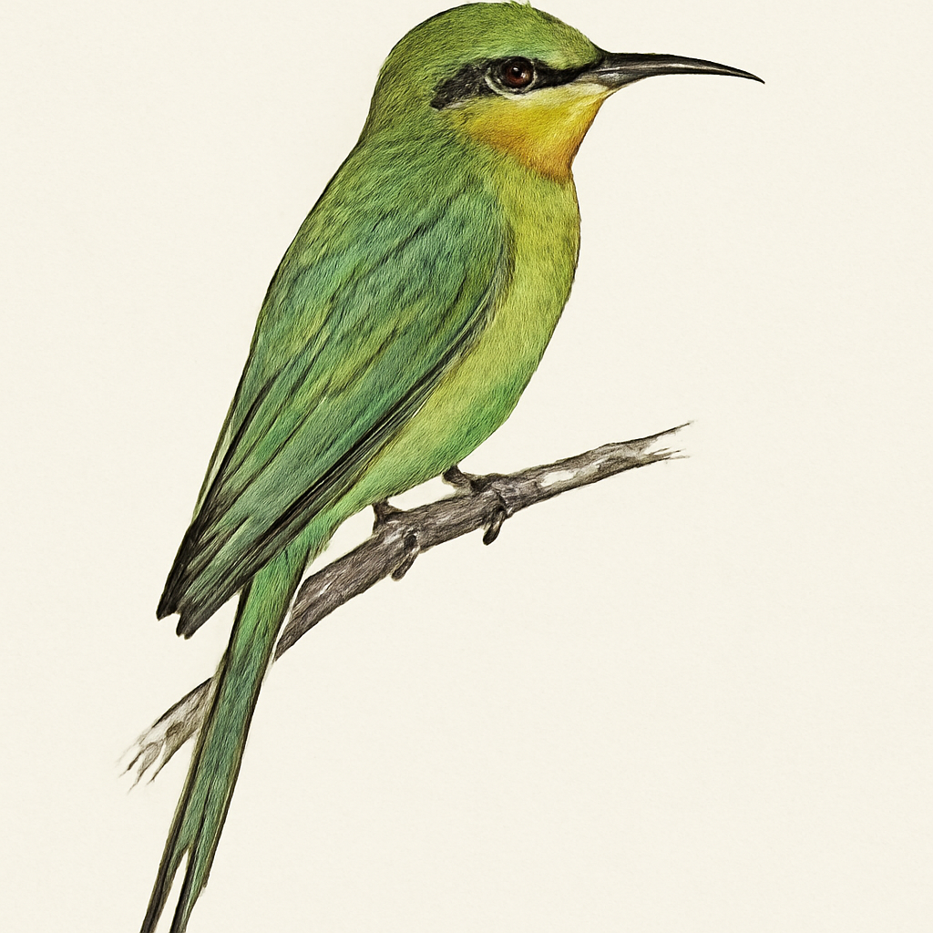 Ilustración de Abejaruco Esmeralda Africano