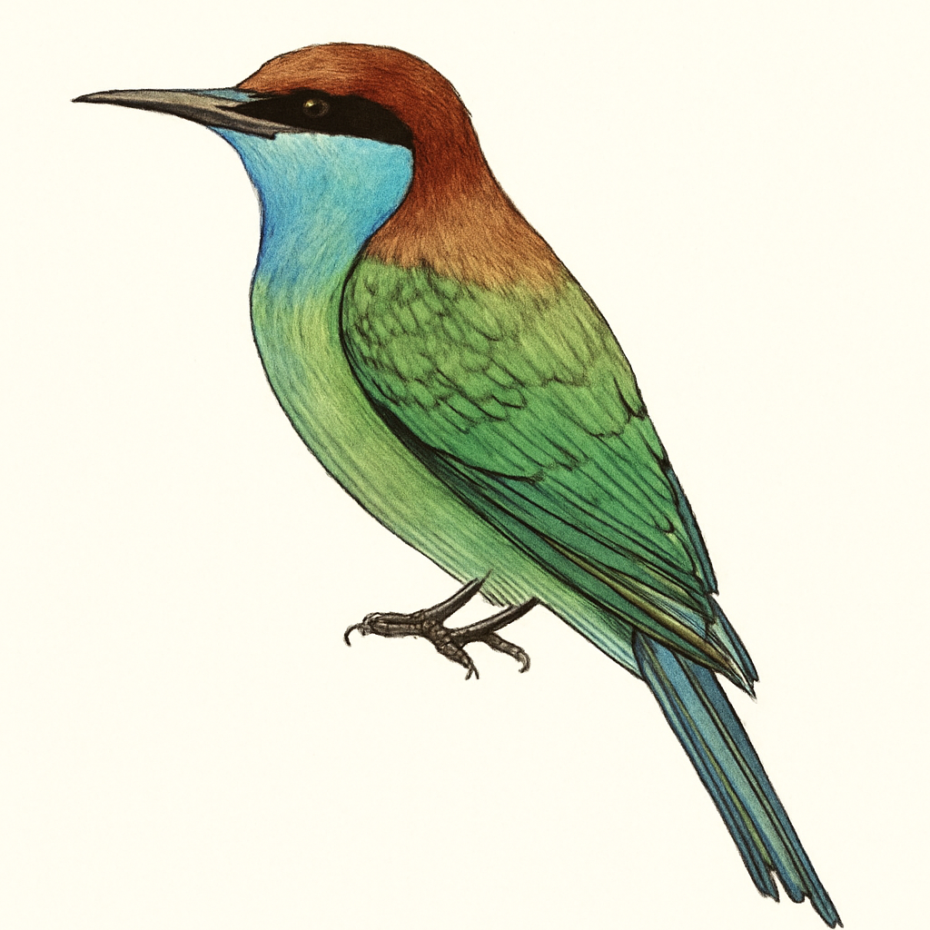 Illustrazione di Blue-throated Bee-eater