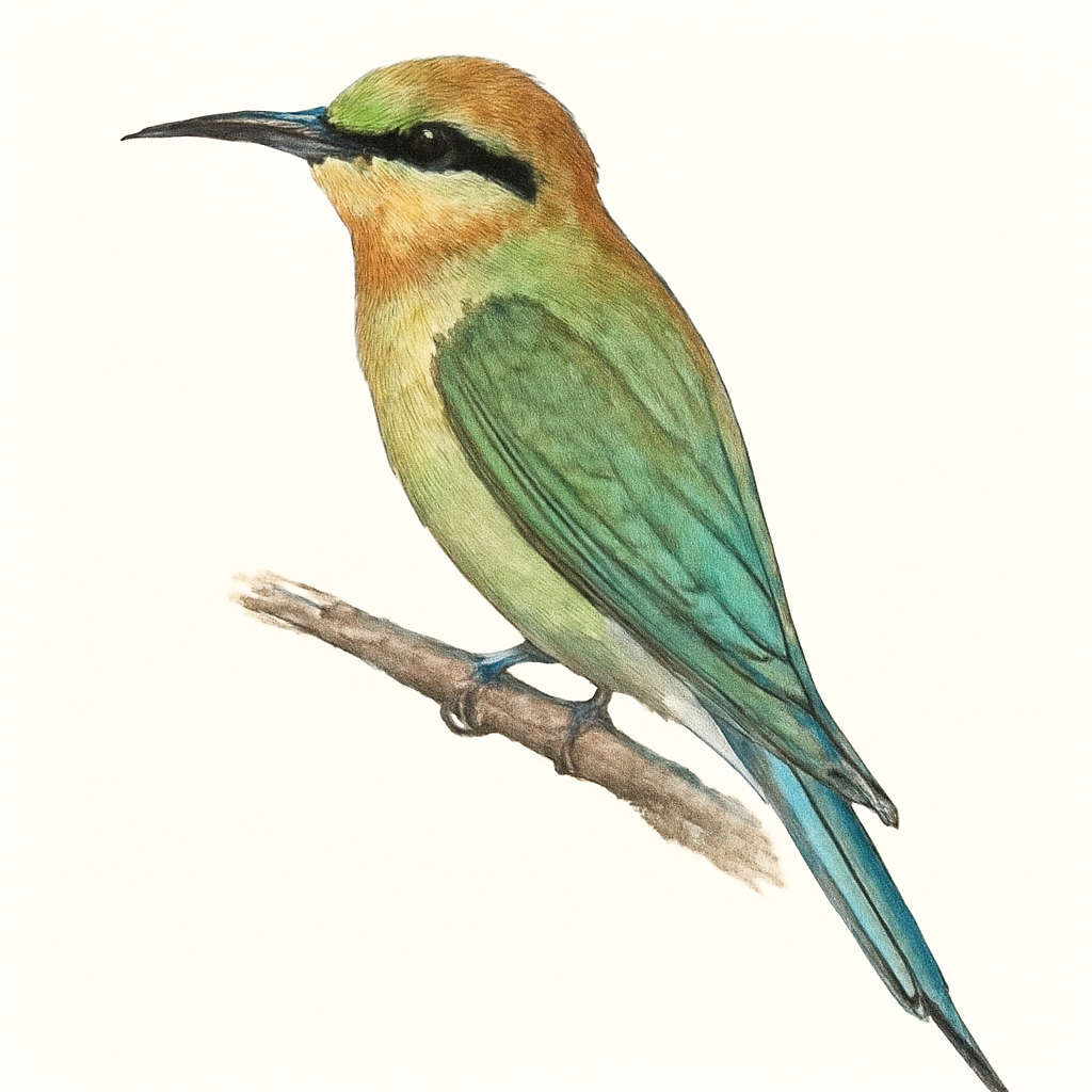 Blue-tailed Bee-eater illustration