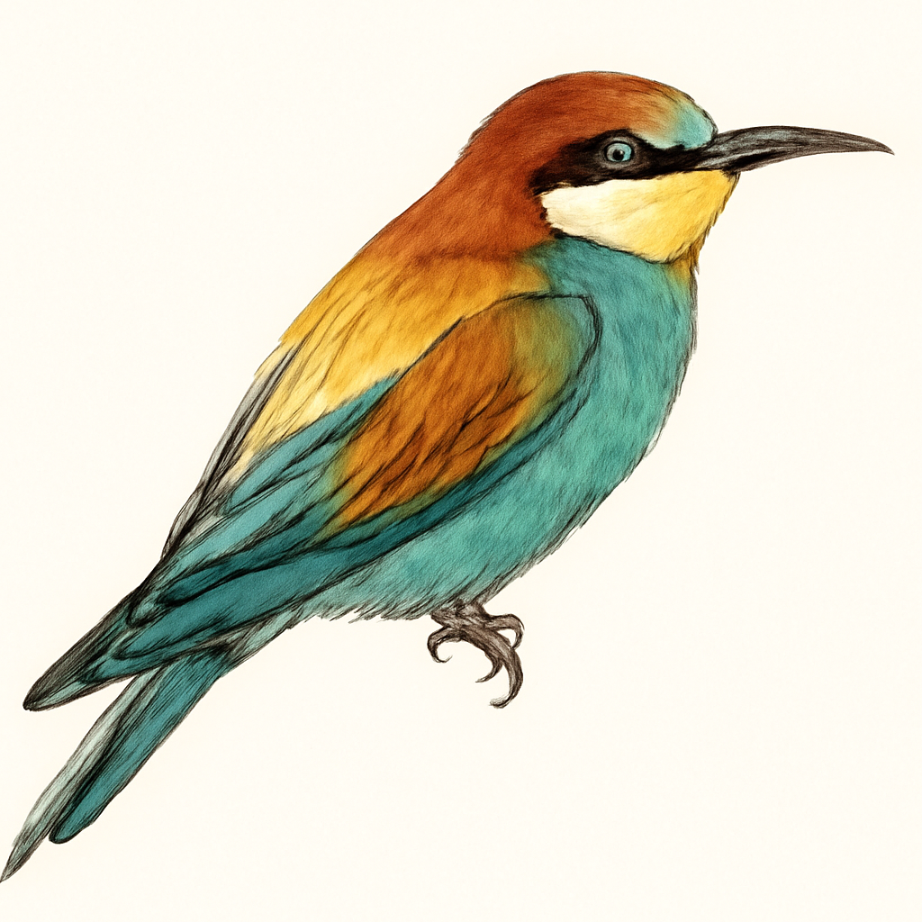 European Bee-eater illustration