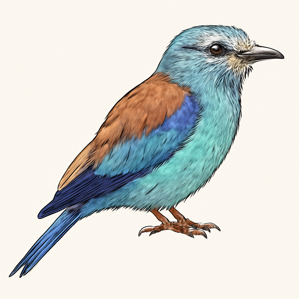 Abyssinian Roller illustration