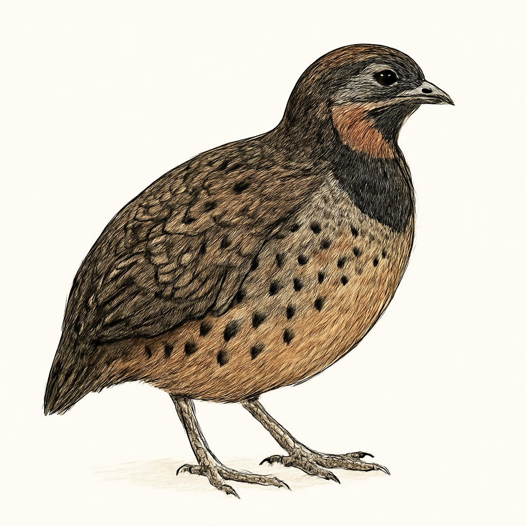 Gorgeted Wood-Quail illustration