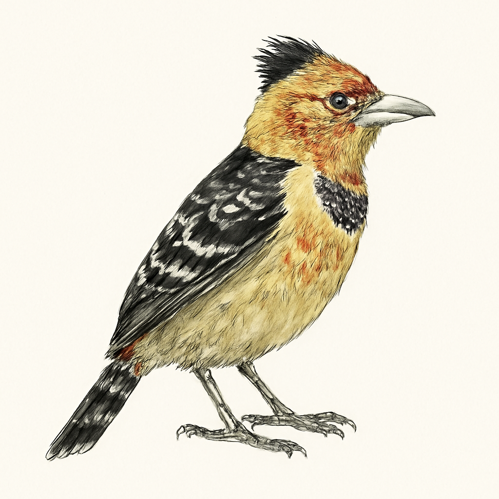 Illustrazione di Crested Barbet