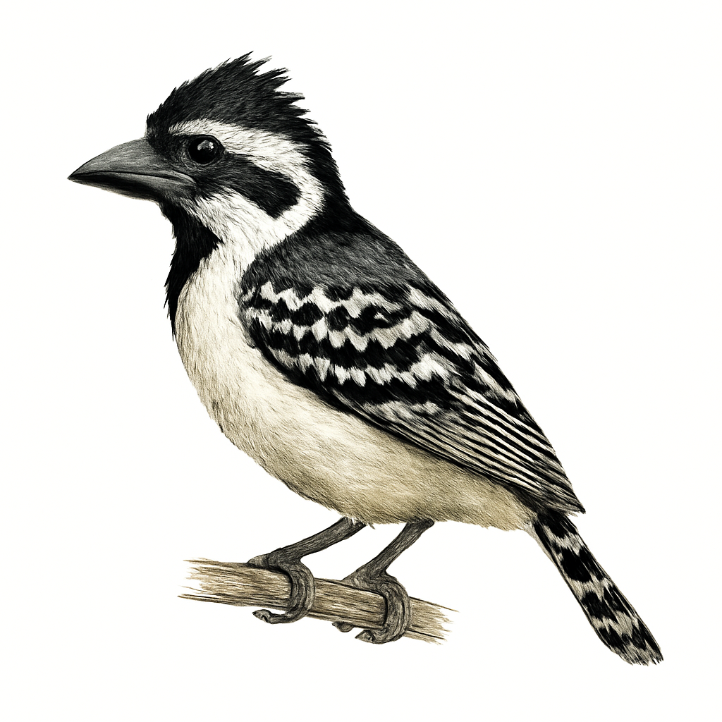 Illustration von Rotstirn-Bartvogel