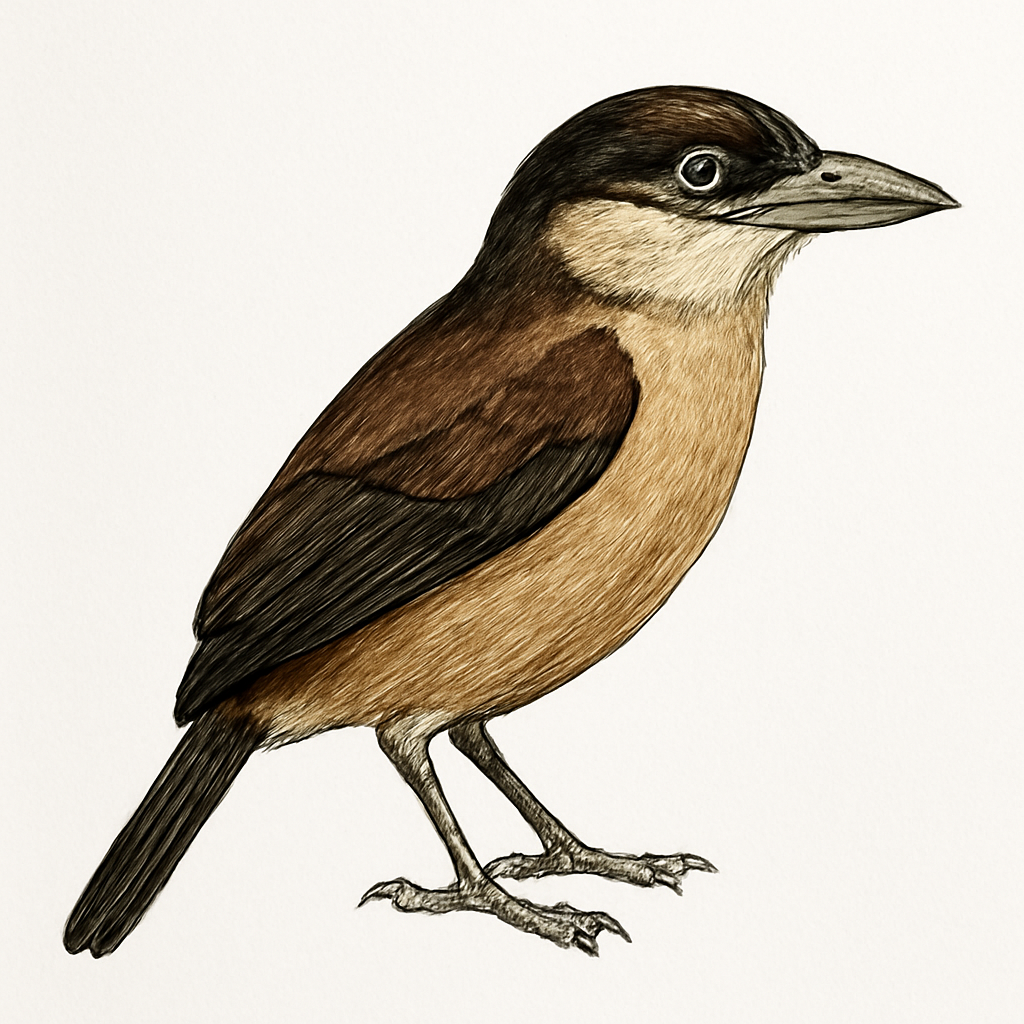 Illustration von Braunbrust-Bartvogel