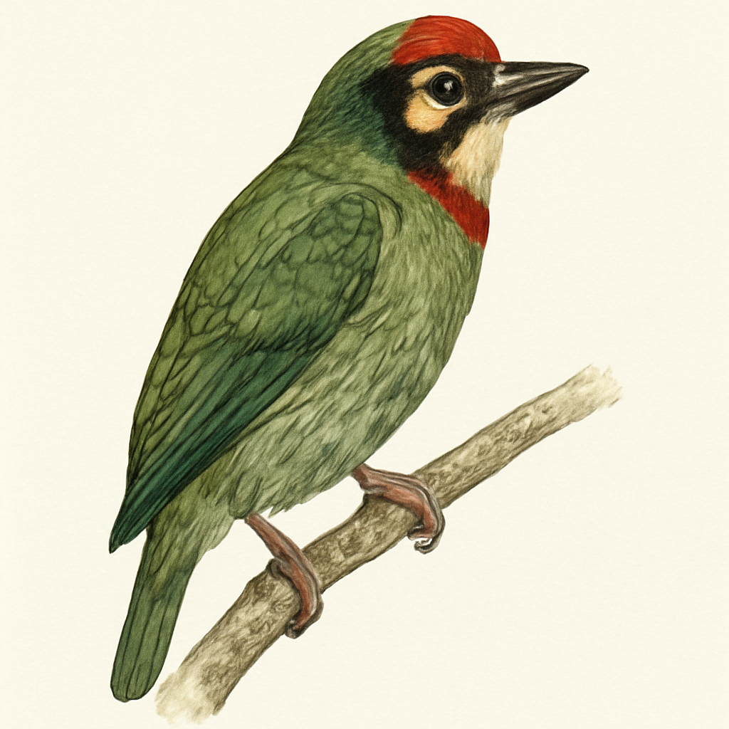 Coppersmith Barbet illustration