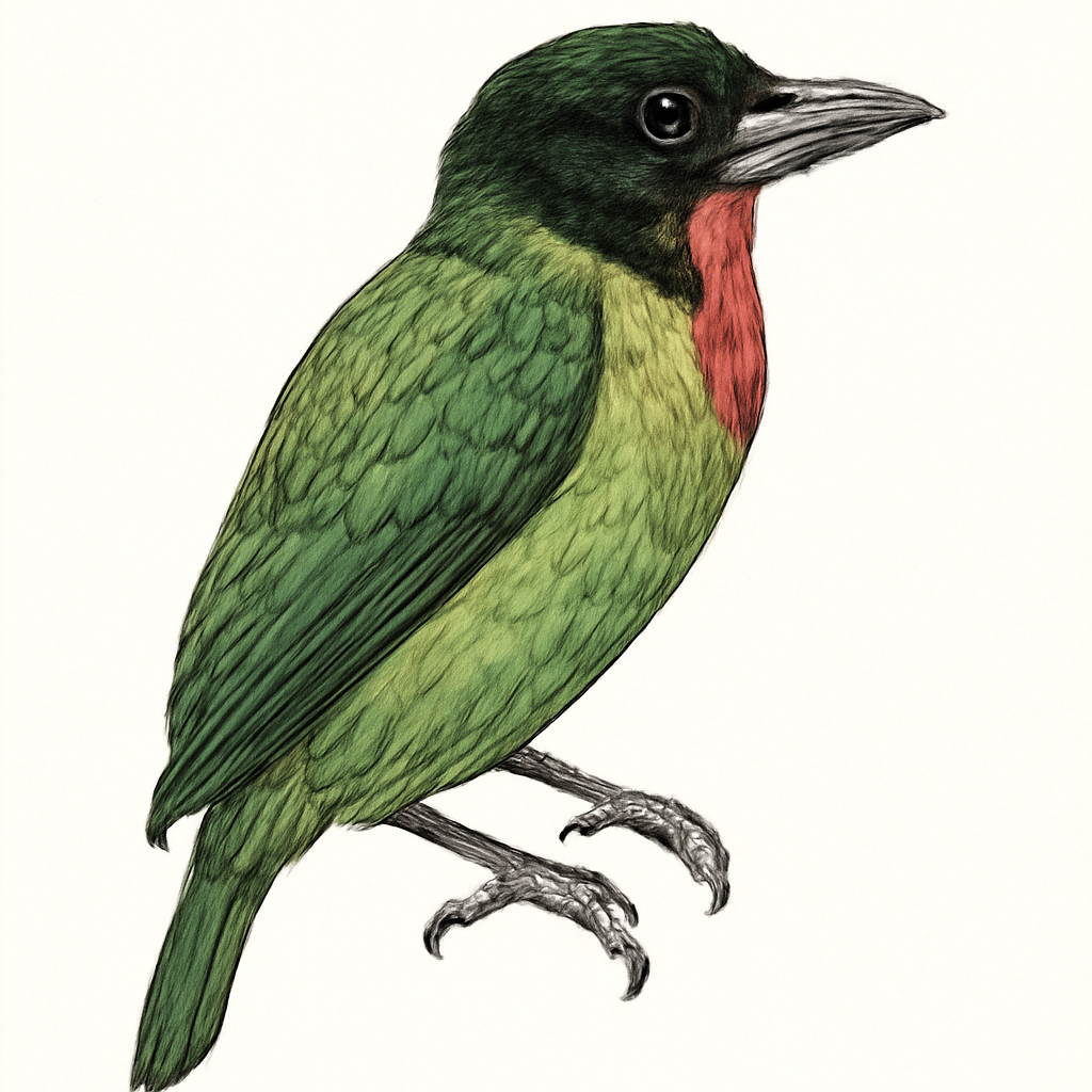 Illustration de Barbu à oreillons noirs