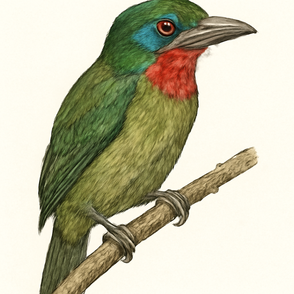 Illustrazione di Red-throated Barbet