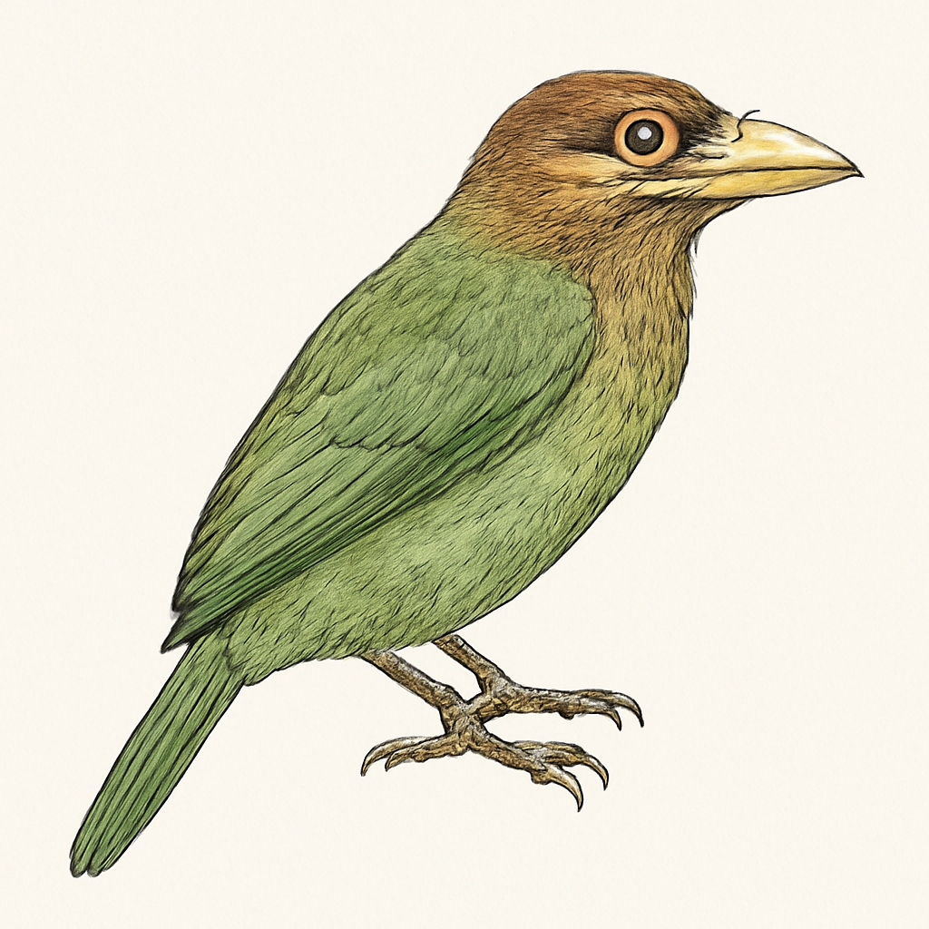 Ilustração de brown-headed barbet