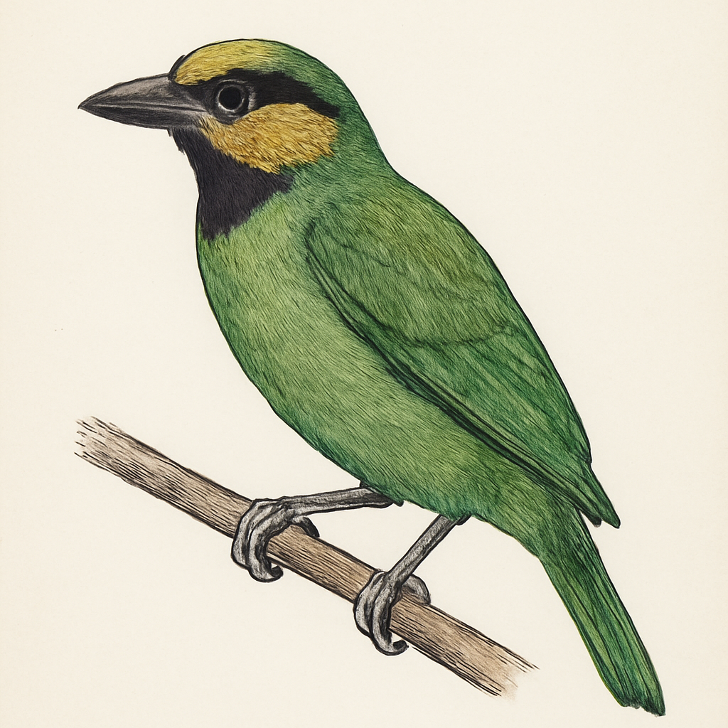 Ilustração de black-browed barbet
