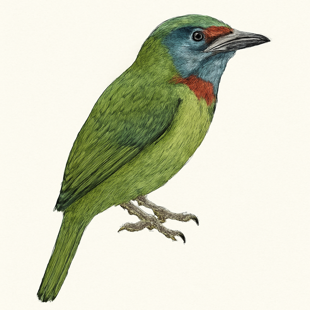 Illustratie van Turkooiskeelbaardvogel